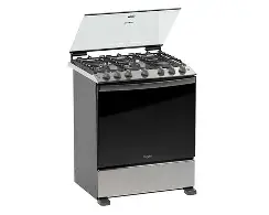 Estufa de Piso de 30 pulgadas con Capelo de Cristal (6 quemadores, Acero Inox EMA7660CFIX0)
