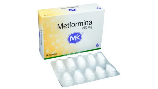 Metformina Clorhidrato 850mg Genérico - Caja con 30 Tabletas